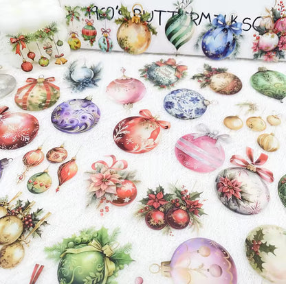 50 Stickers transparentes Esferas navideñas