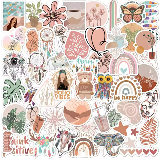 50 Stickers Vinil BOHO