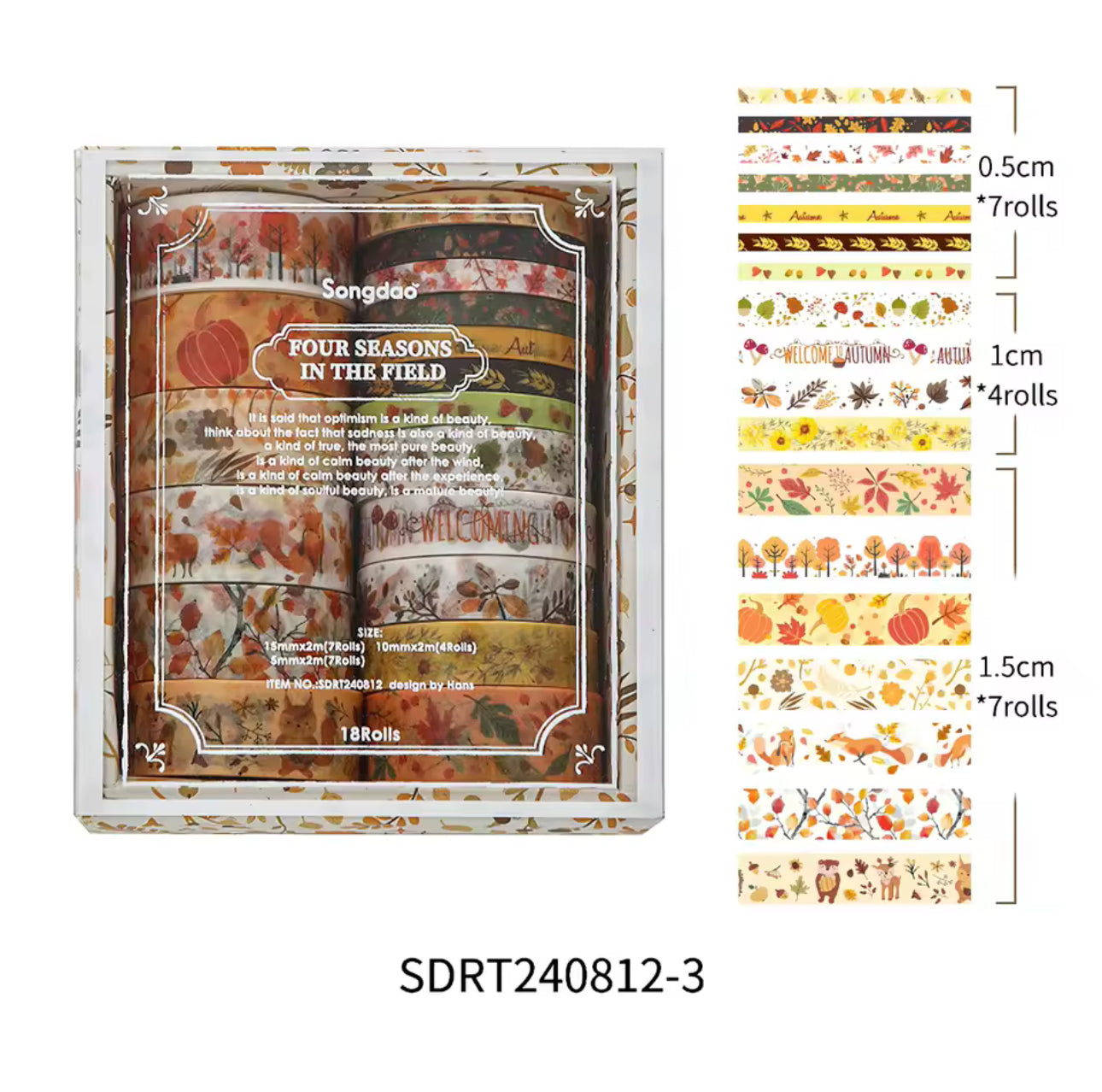 18 Washi Tapes otoño