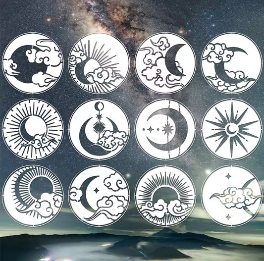 12 Stencils Circulares Lunas grandes