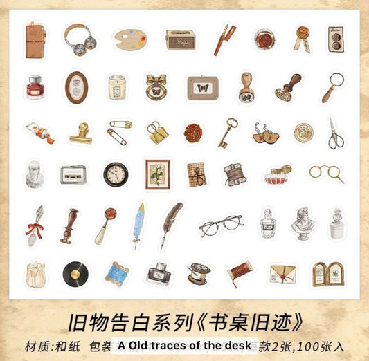 Cajita de 100 Stickers - Old Object