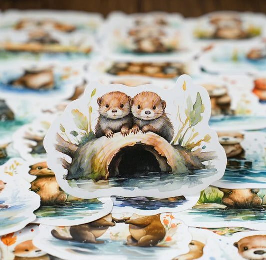 Cajita de Stickers - Otter Family