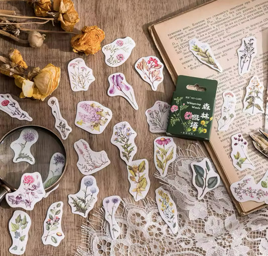 Cajita de Stickers Flores del bosque