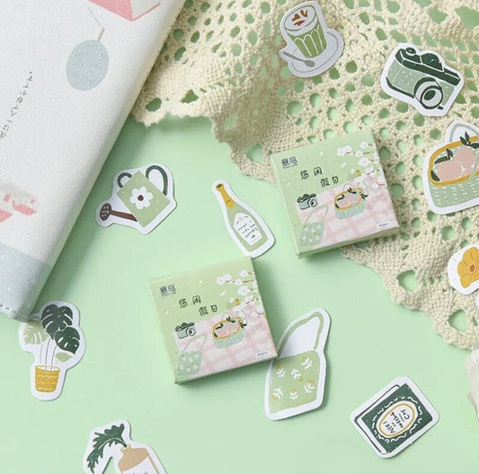 Cajita de Stickers verdes