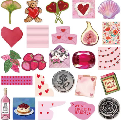 50 Stickers Vinil Dia del amor y de la amistad