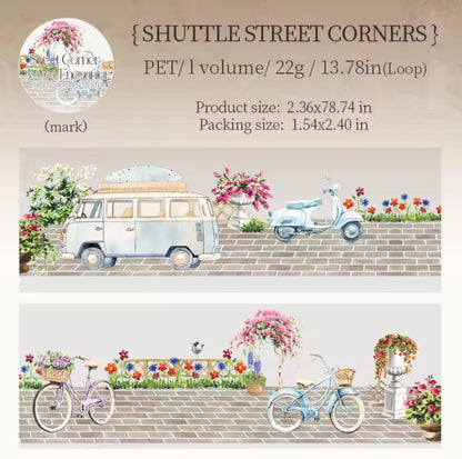 Washi Tape Ancho transparente Street corner
