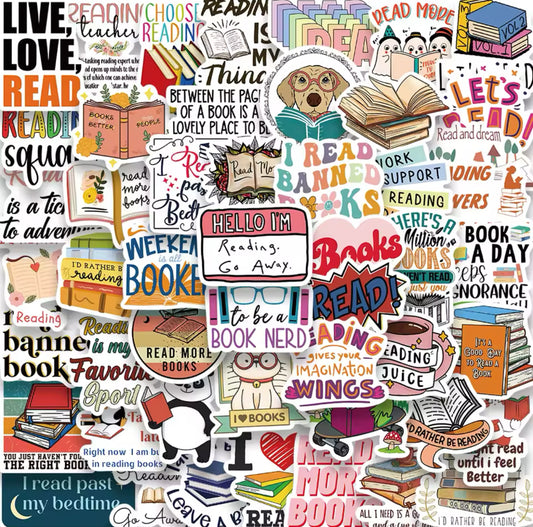 50 Stickers Vinil Lectura