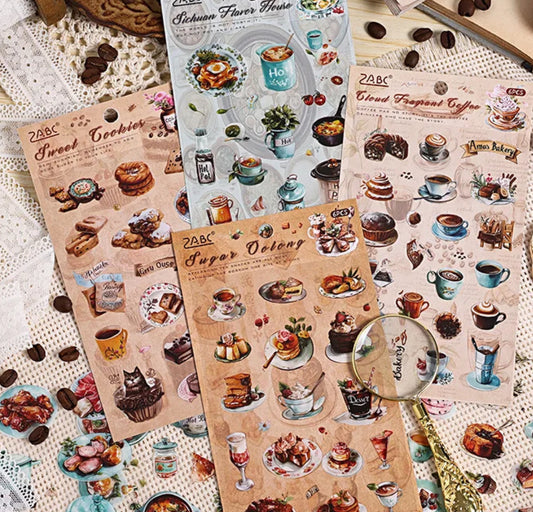 6 Hojas de Stickers Postres