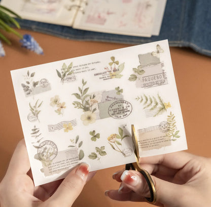 2 Hojas Transfer Flores & Texto