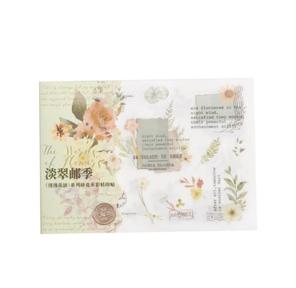 2 Hojas Transfer Flores & Texto