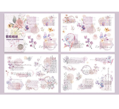 2 Hojas Transfer Flores & Texto
