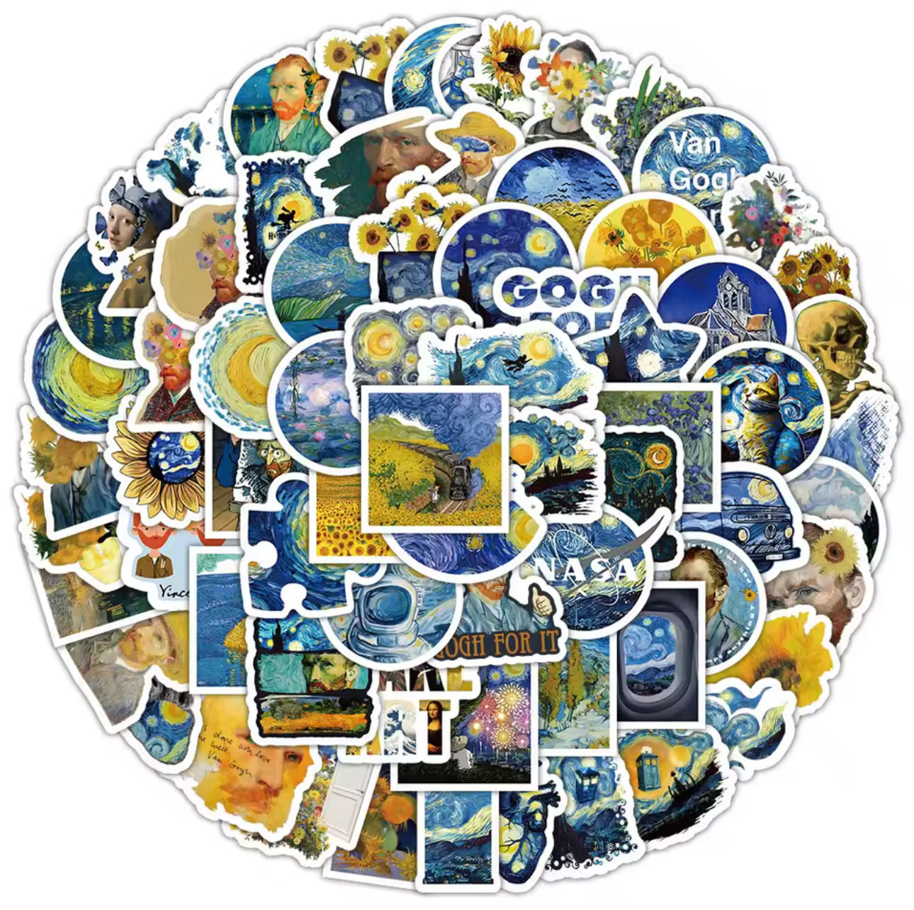 50 Stickers Vinil Van Gogh