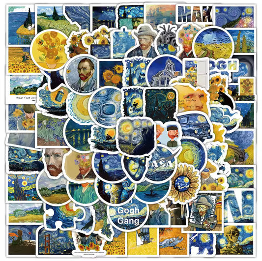 50 Stickers Vinil Van Gogh