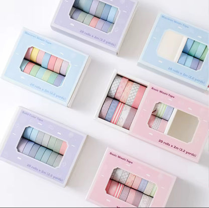20 Washi Tapes coloridos