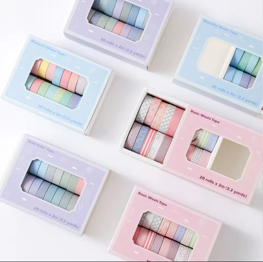 20 Washi Tapes coloridos