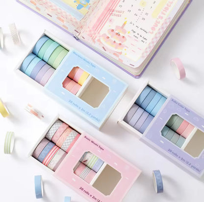20 Washi Tapes coloridos