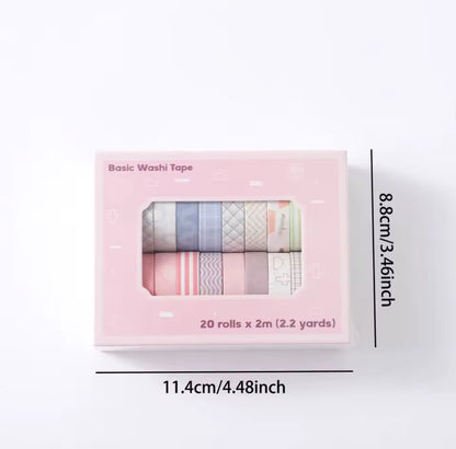 20 Washi Tapes coloridos