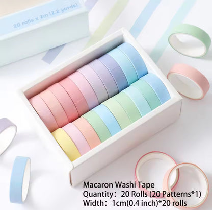 20 Washi Tapes coloridos