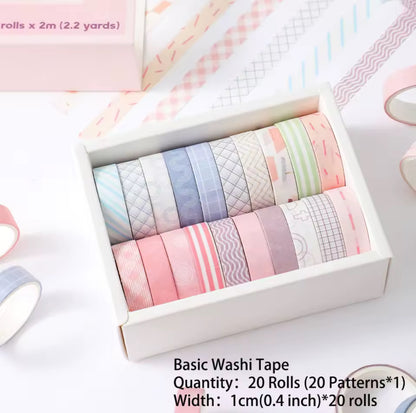 20 Washi Tapes coloridos