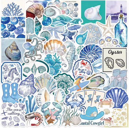 50 Stickers Vinil del mar