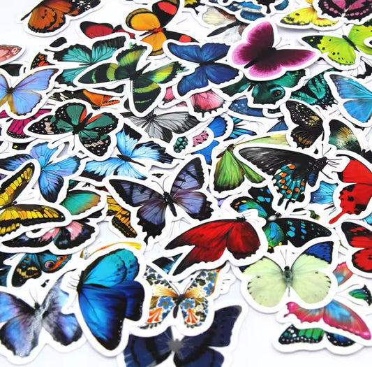 100 Stickers Vinil - Mariposas Coloridas