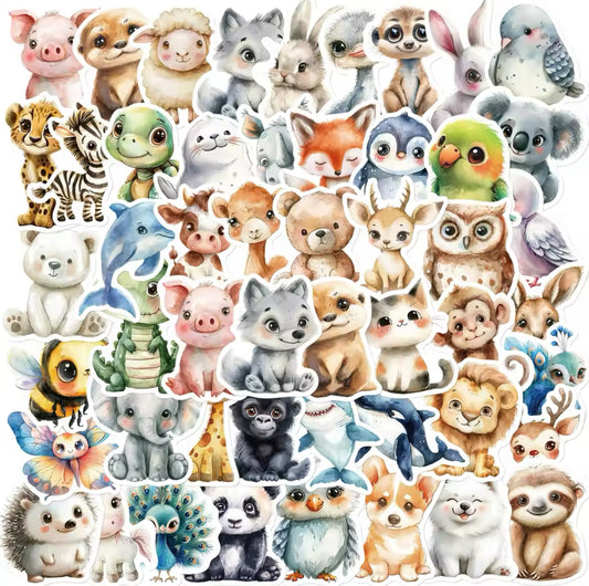 50 Stickers Vinil - Tiernos Animales