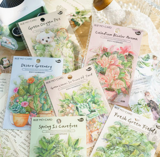 30 Stickers Plantas Verdes