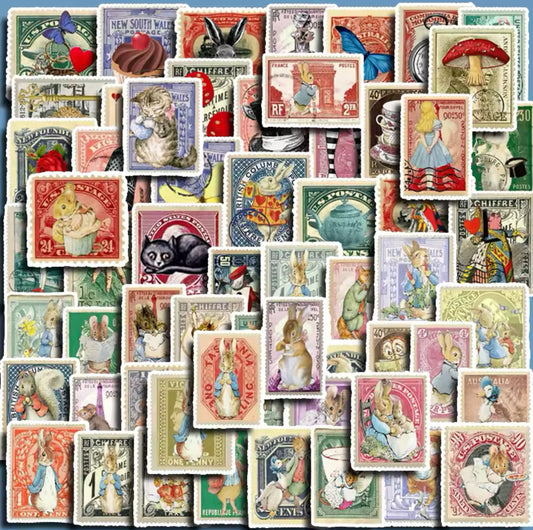 60 Stickers Timbres Alicia Maravillas