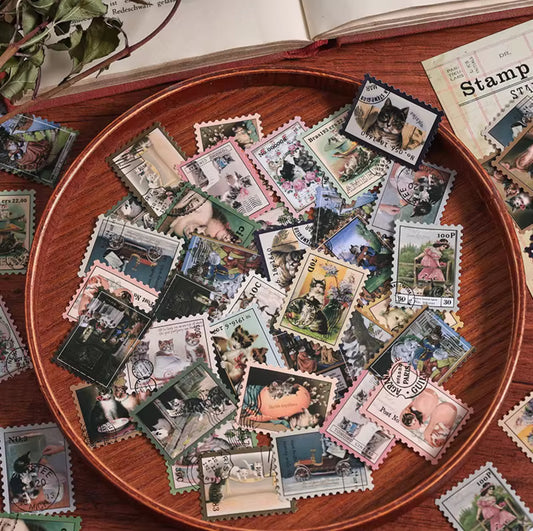 50 Stickers Timbres - Stamp Collector