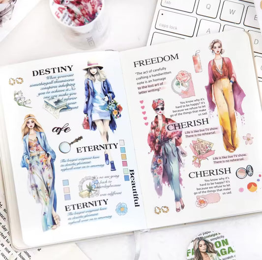 Rollo de Stickers Ancho Mujeres modernas