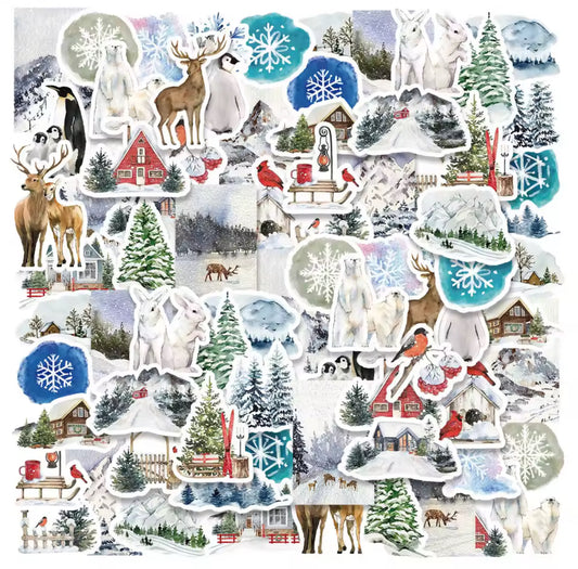 Cajita de 30 Stickers Navideños