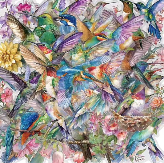 50 Stickers Transparentes Colibris & Parajos