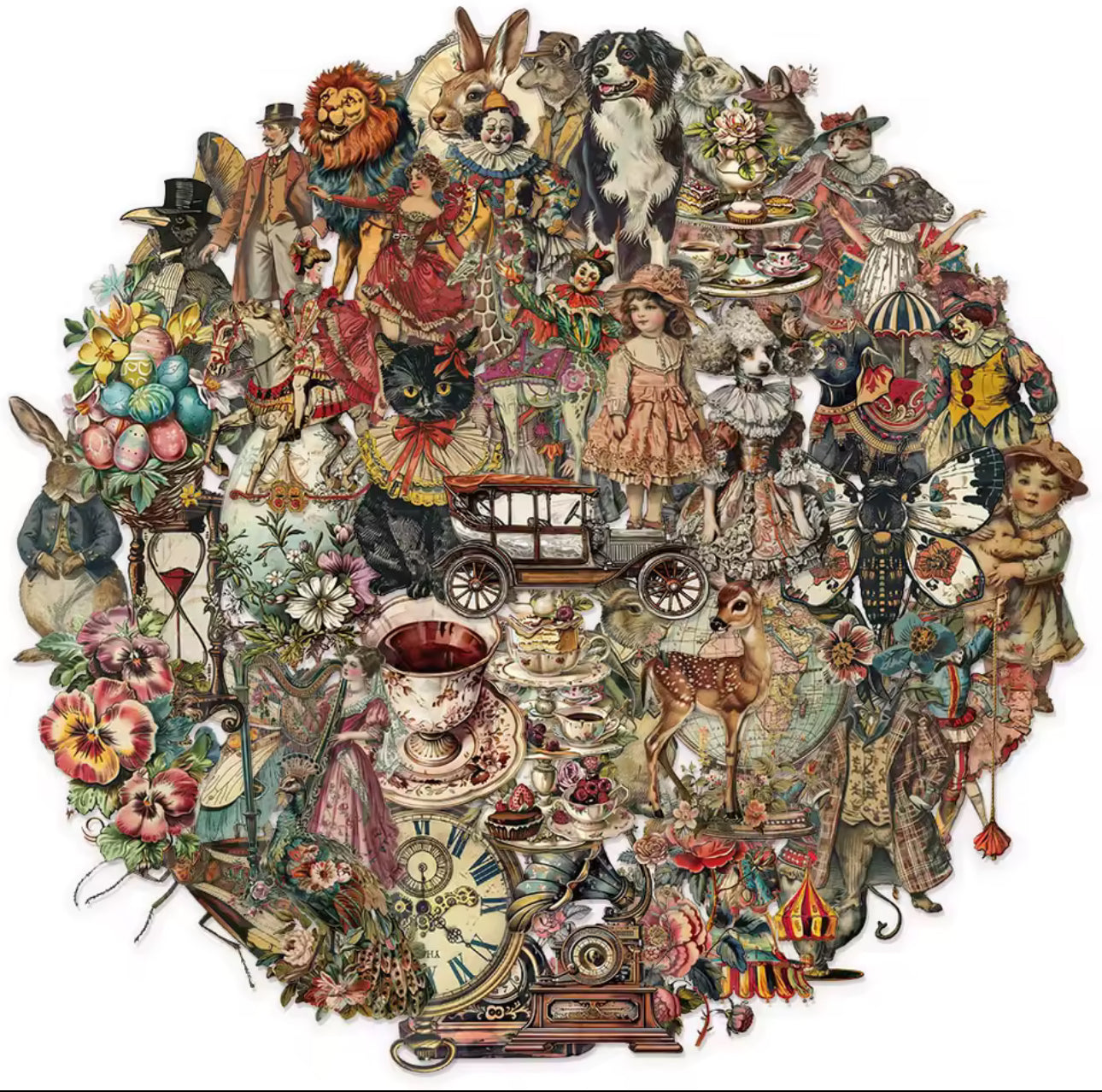 50 Stickers transparentes Victorian Style