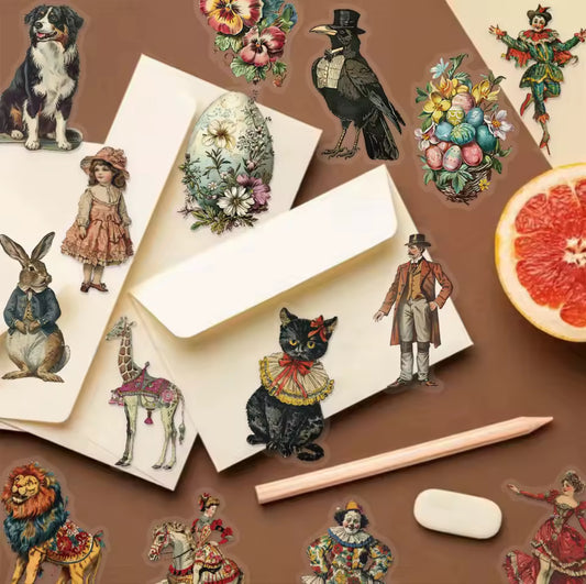 50 Stickers transparentes Victorian Style