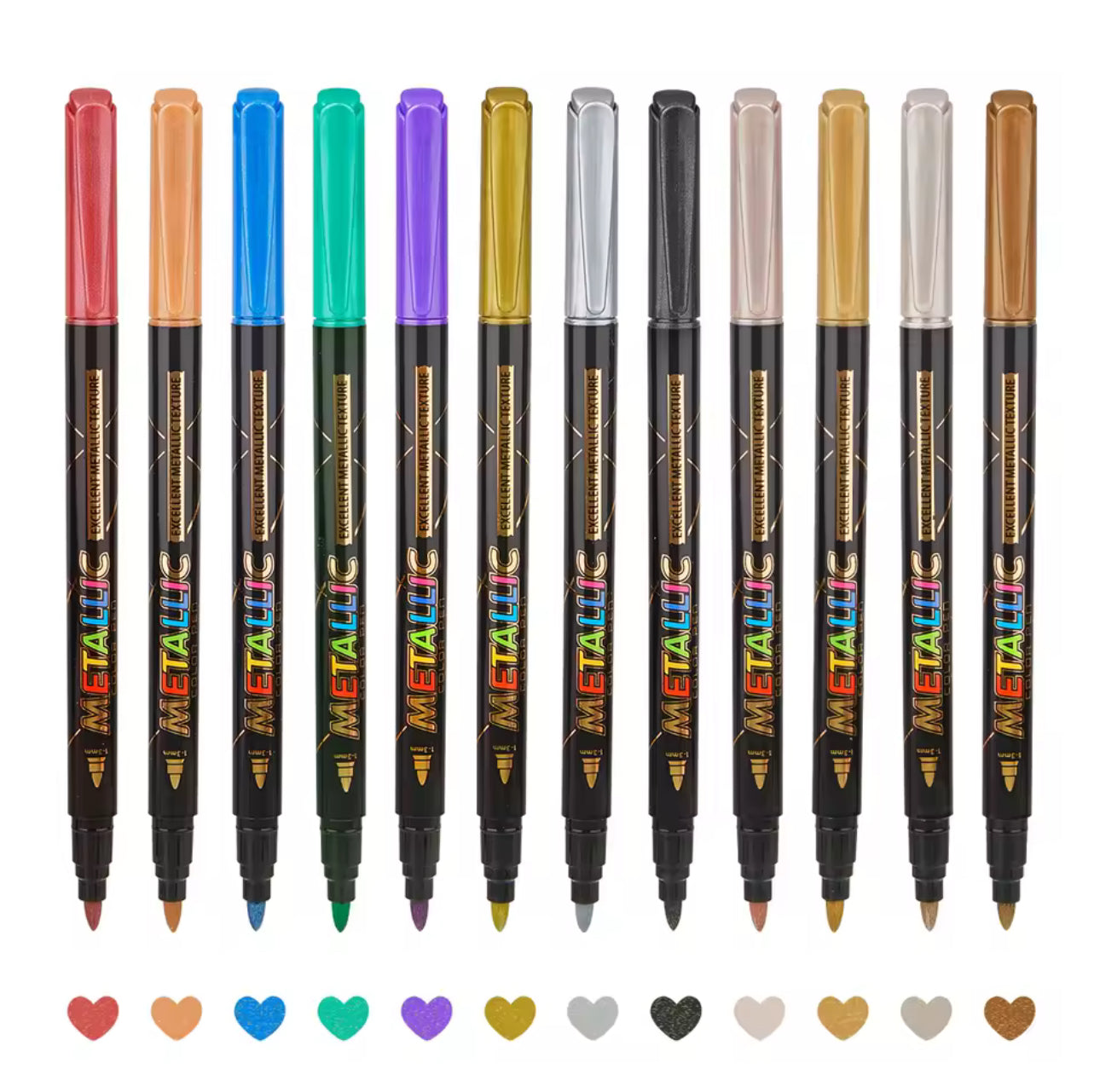 12 Plumones Metalicos