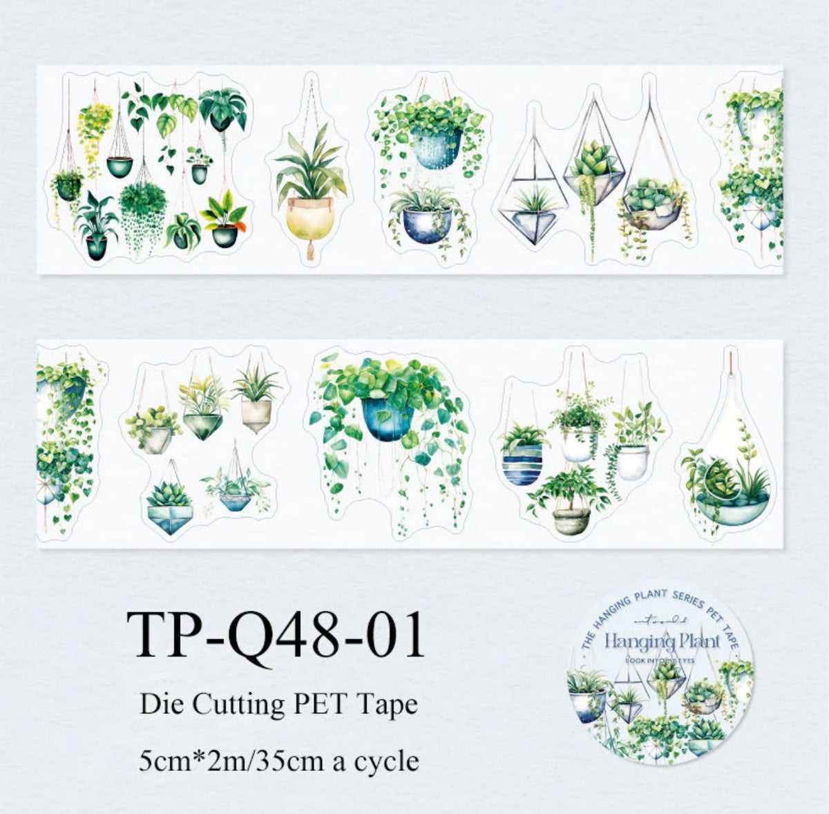 Rollo de Stickers Plantas Verdes colgantes