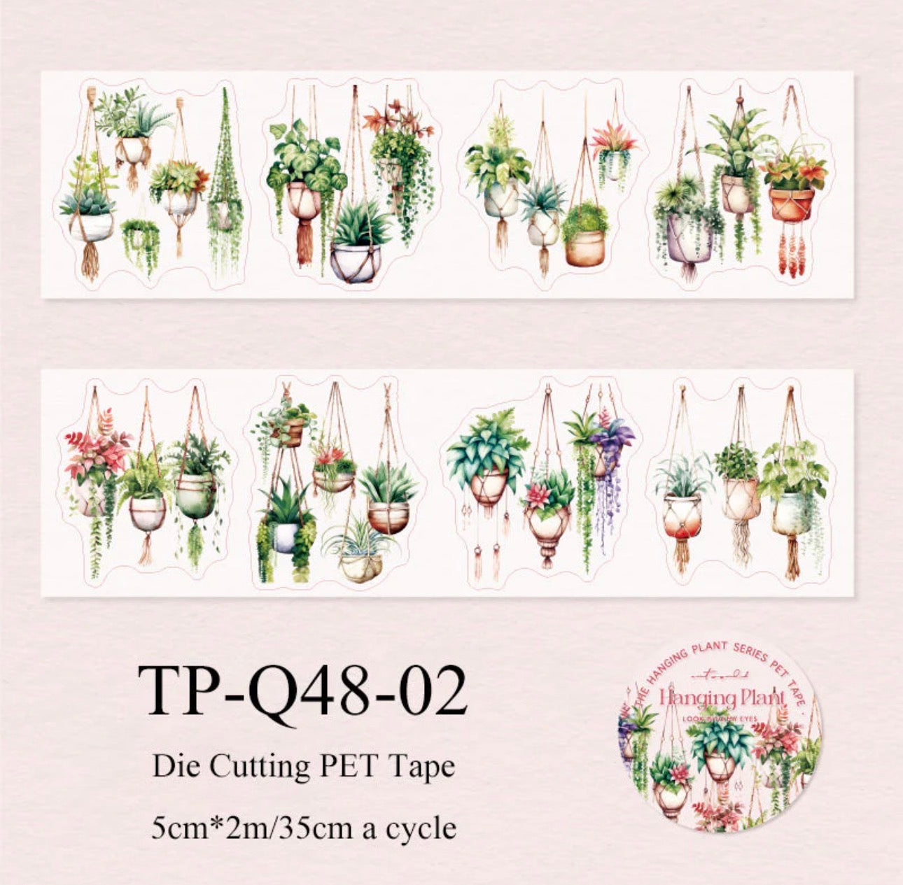 Rollo de Stickers Plantas Verdes colgantes