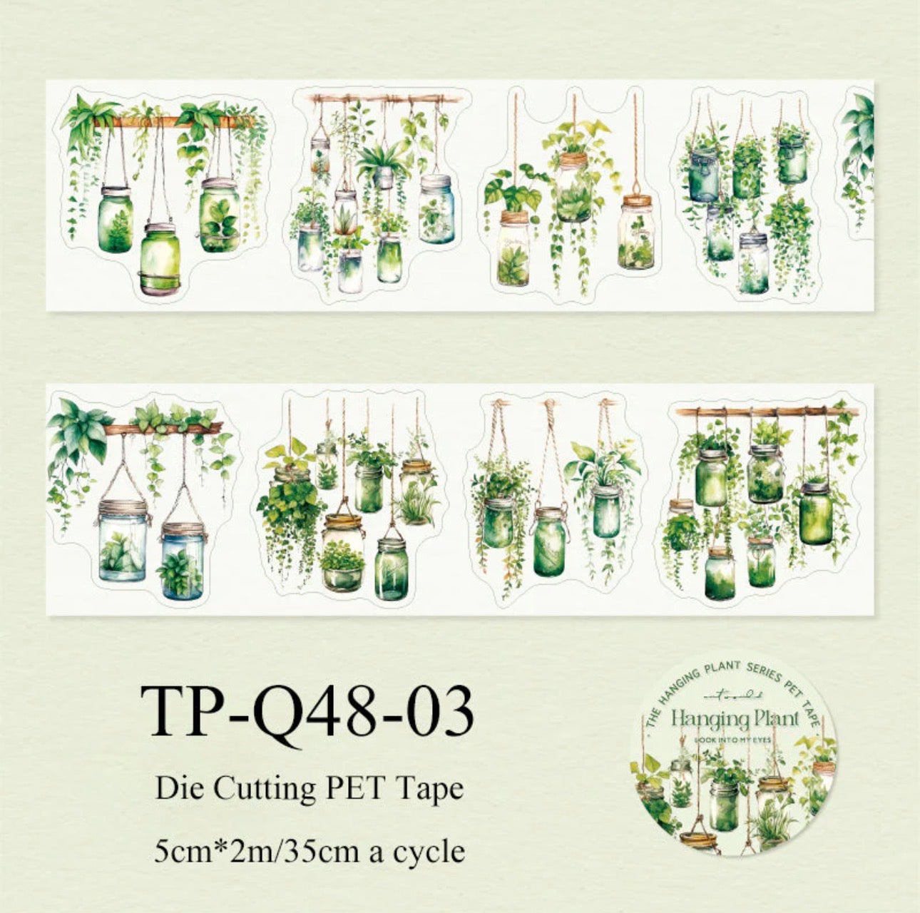 Rollo de Stickers Plantas Verdes colgantes