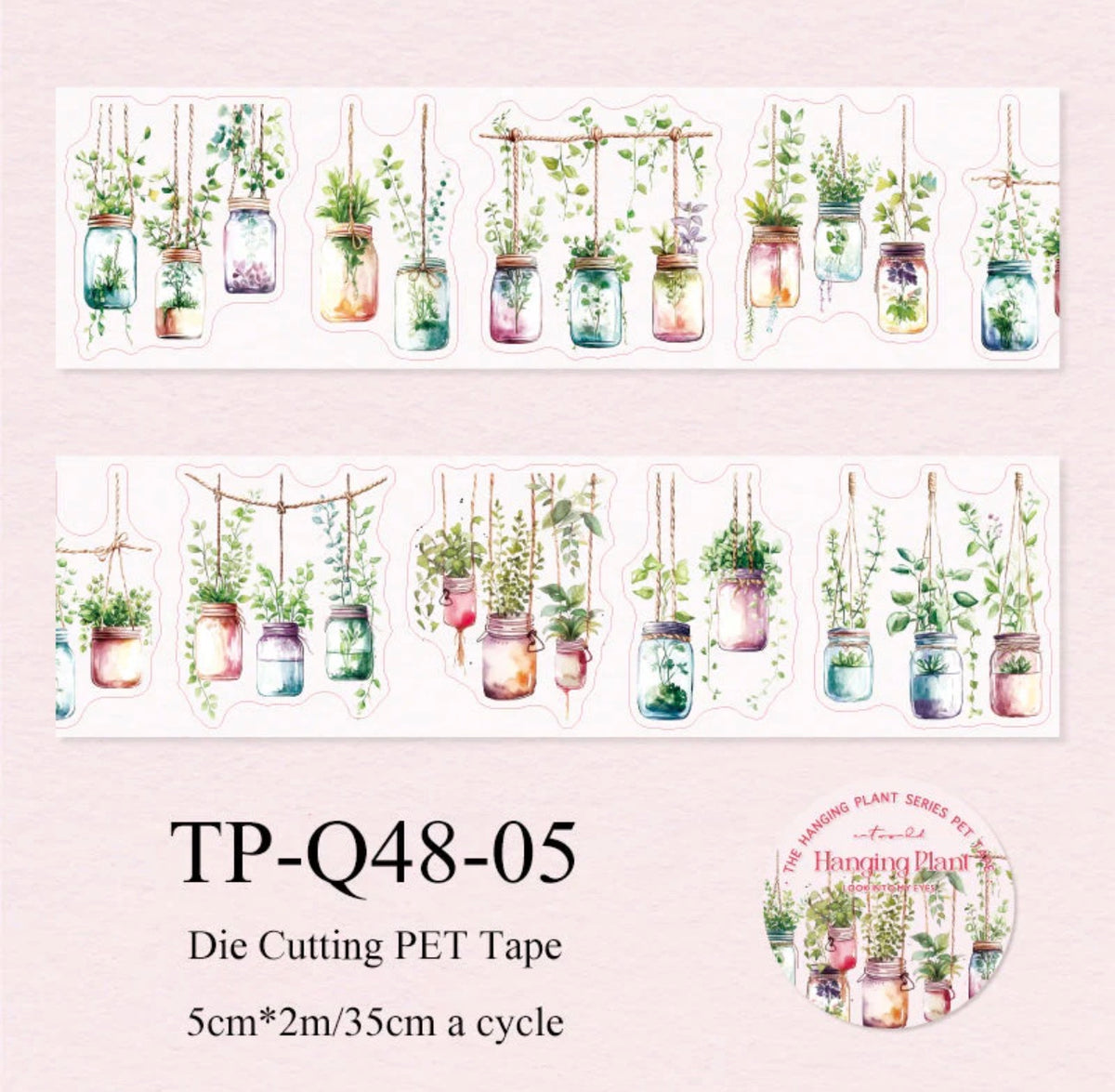 Rollo de Stickers Plantas Verdes colgantes