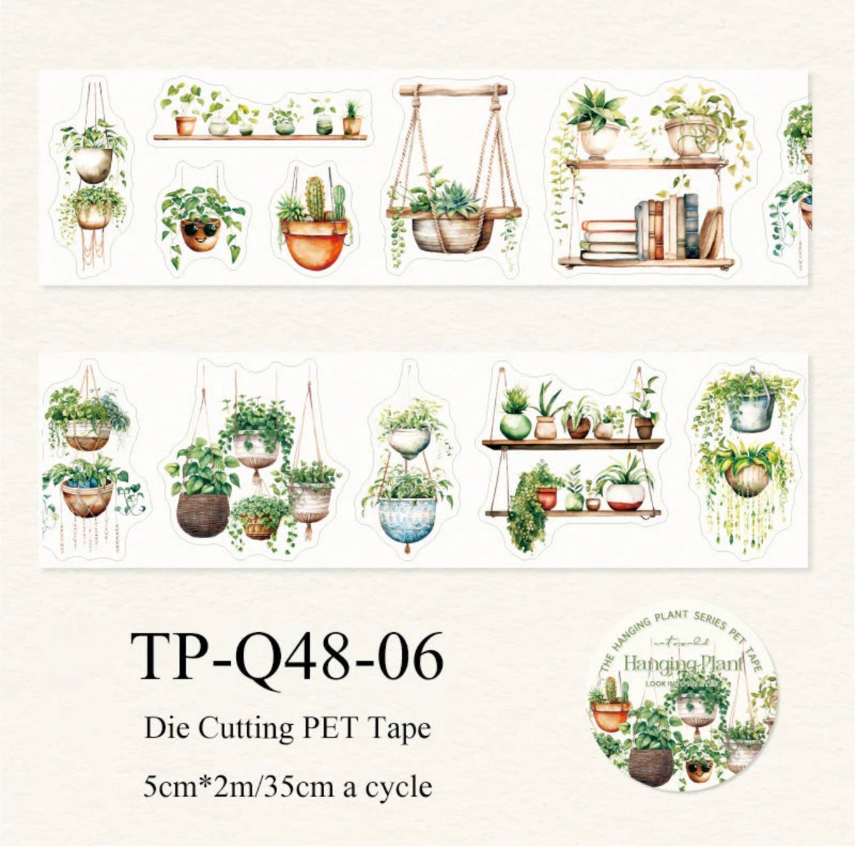 Rollo de Stickers Plantas Verdes colgantes