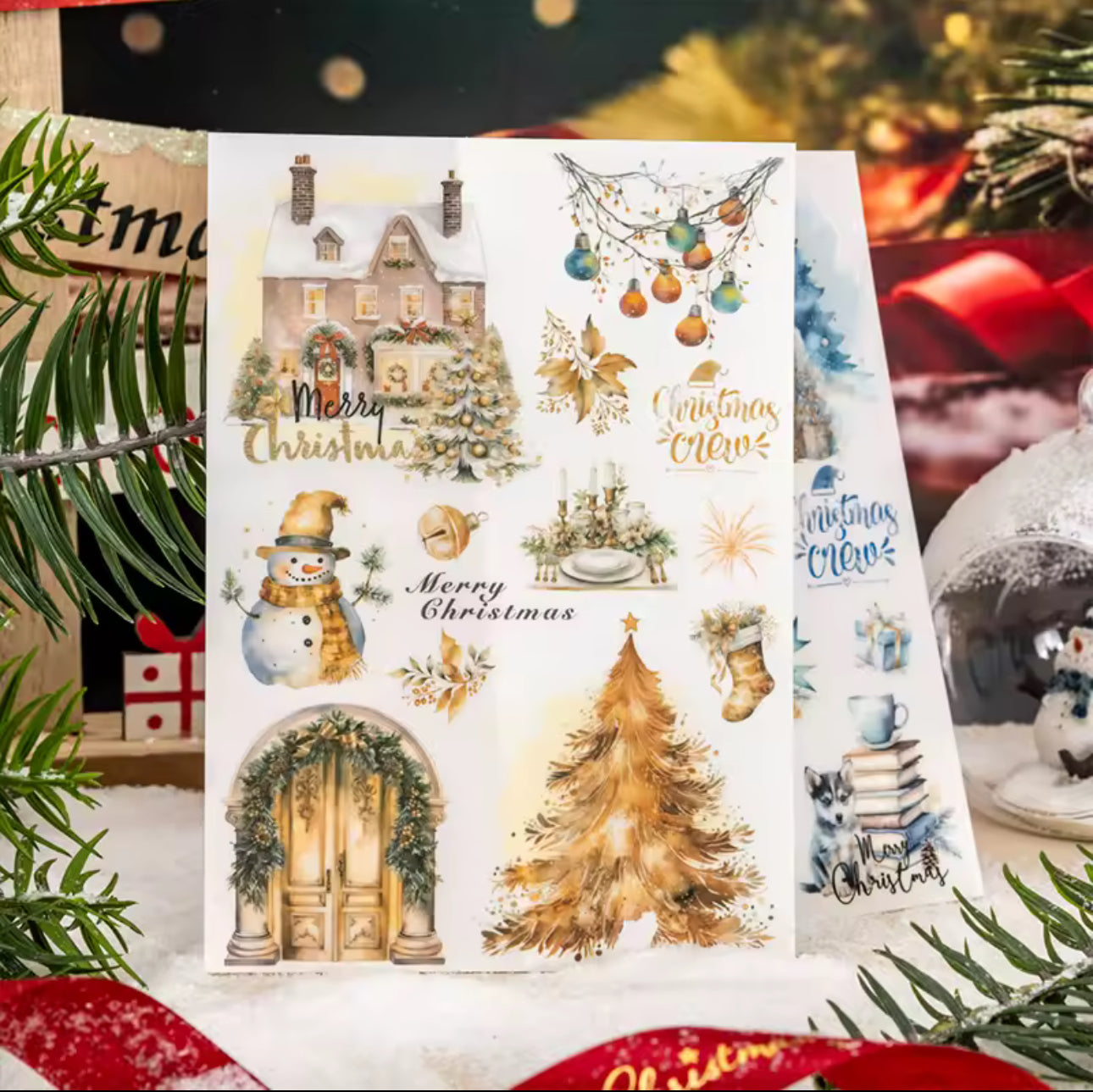 2 Hojas Stickers transfer Navidad