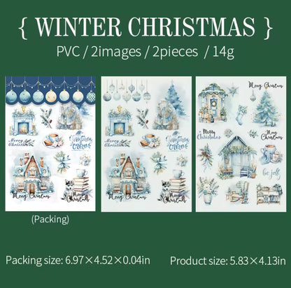 2 Hojas Stickers transfer Navidad