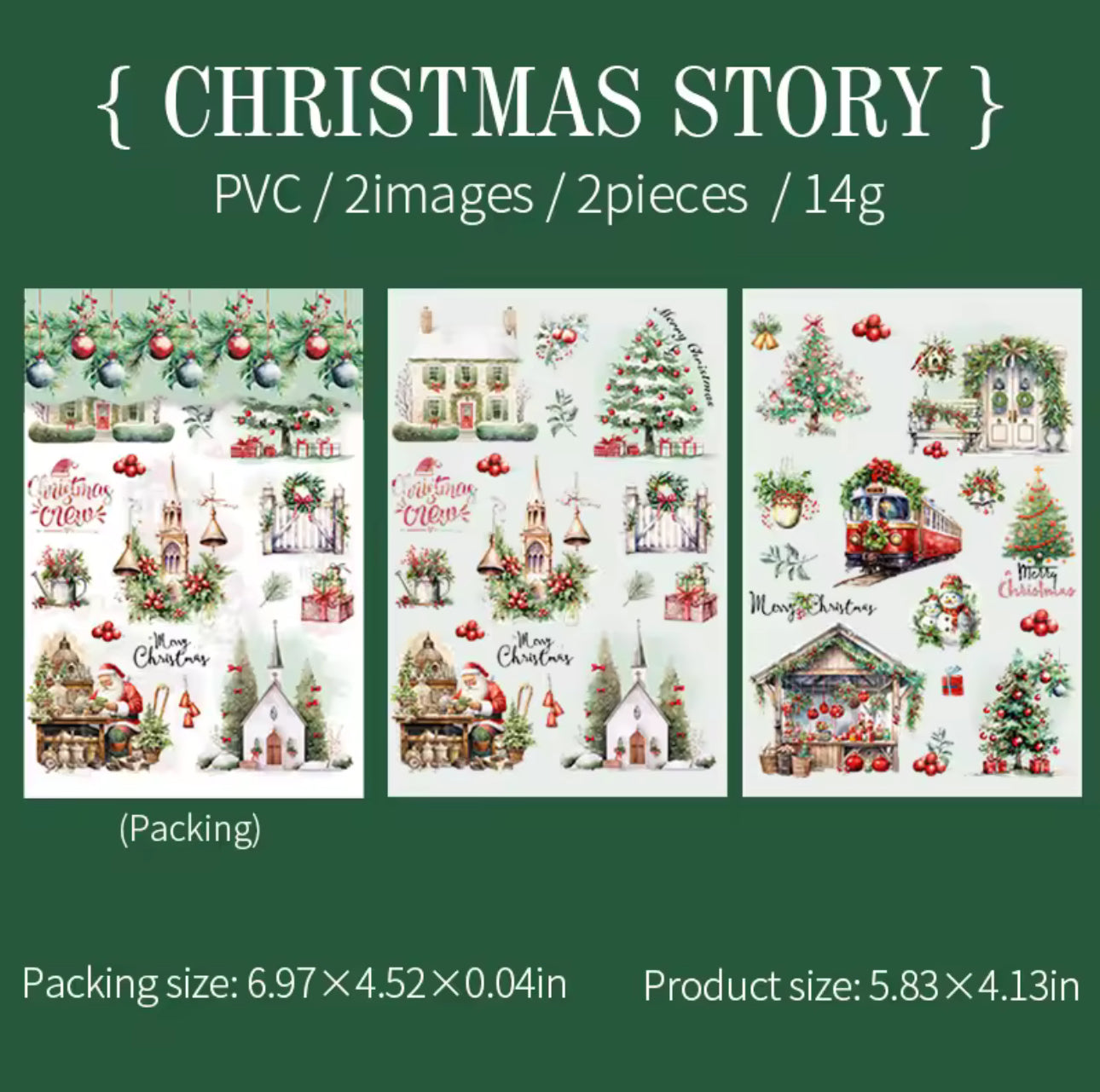 2 Hojas Stickers transfer Navidad