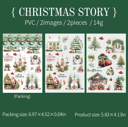 2 Hojas Stickers transfer Navidad