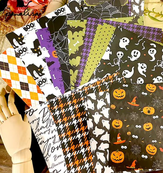 12 Papeles Cartulina Halloween