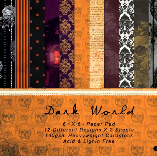12 Papeles Cartulina Halloween Dark World
