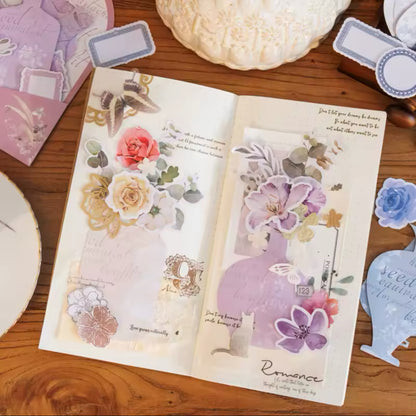 40 Papeles & Stickers Frascos & flores