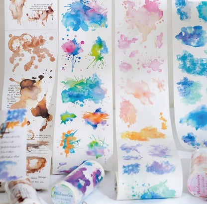 Rollo de Stickers Manchas acuarela