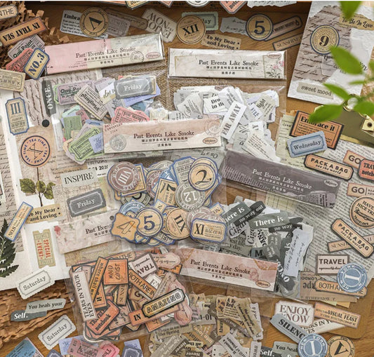 100 Stickers Past Events Palabras & frases