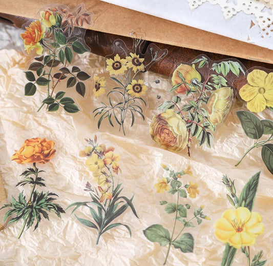 20 Stickers Flores Delicadas & vintage